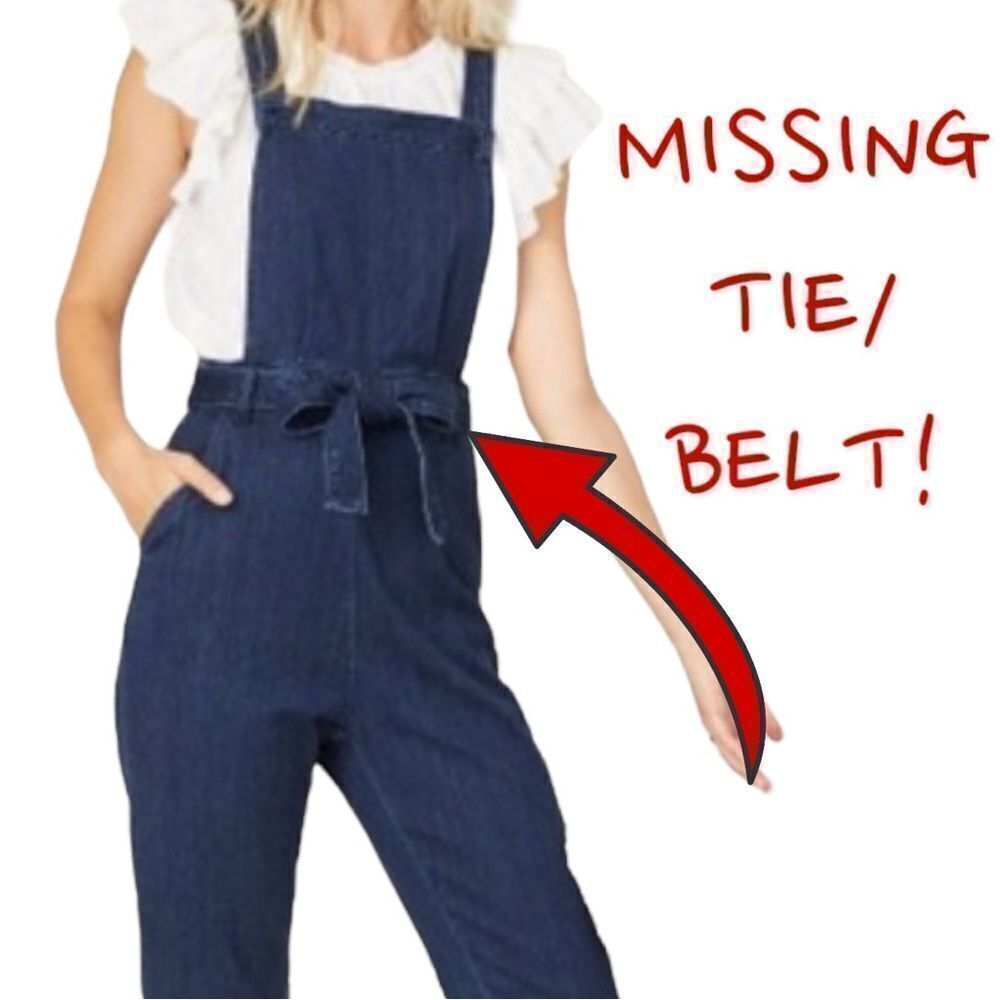 Universal Thread Button Strap Denim Overalls Raw … - image 2